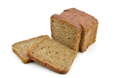 Beyaz arkaplanda toptan ekmek