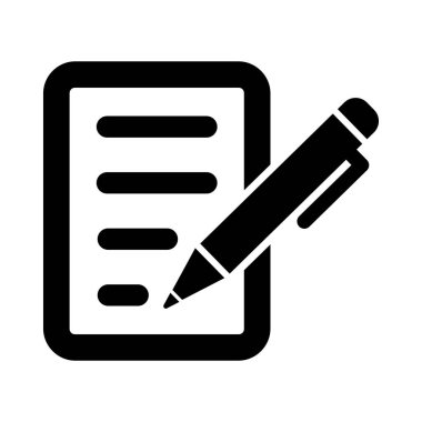 Beyaz arkaplan üzerindeki belge simgesi