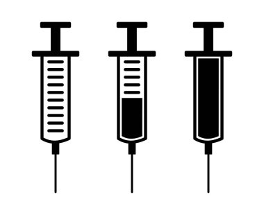Beyaz arkaplanda şırınga simgesi