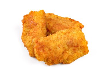 Beyaz arka planda kızarmış balık.