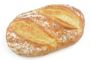 Beyaz arkaplanda ekmek