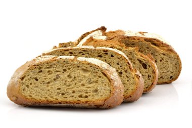 Beyaz arkaplanda ekmek