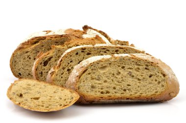 Beyaz arkaplanda ekmek