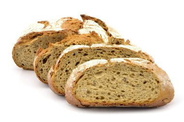 Beyaz arkaplanda ekmek