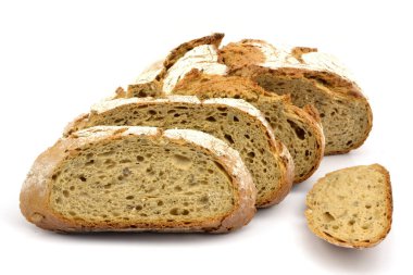 Beyaz arkaplanda ekmek