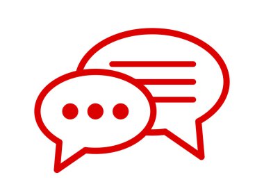 Beyaz arkaplanda sohbet simgesi