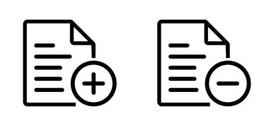 bir artı ve eksi ile belge