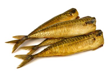 Beyaz bir arka planda uskumru füme