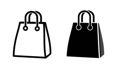 Beyaz arkaplanda alışveriş poşeti simgesi