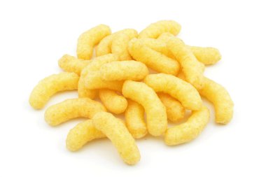 Beyaz arka planda mısır gevreği