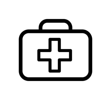Beyaz arkaplanda ilk yardım çantası simgesi