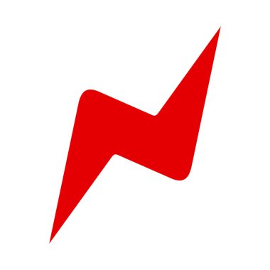 Beyaz arkaplanda ok yıldırımı simgesi