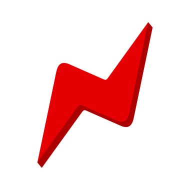 Beyaz arkaplanda ok yıldırımı simgesi