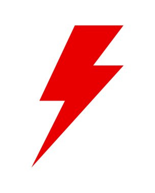 Beyaz arkaplanda ok yıldırımı simgesi