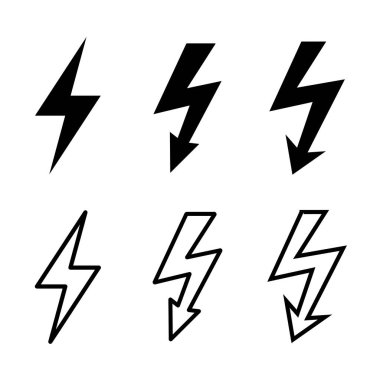 Beyaz arkaplanda ok yıldırımı simgesi