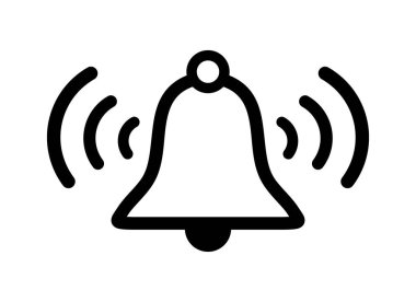 Beyaz arkaplanda çan simgesi