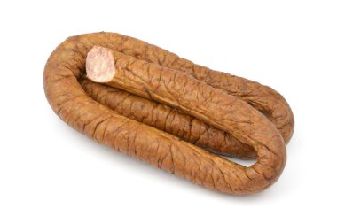 Beyaz arkaplanda sosis