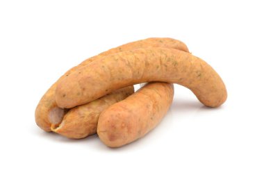 Beyaz arkaplanda sosis