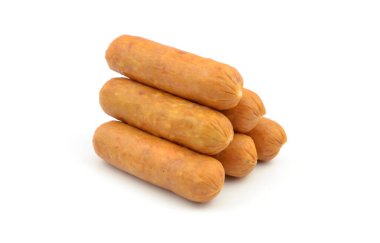 Beyaz arkaplanda sosis