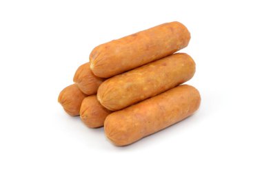 Beyaz arkaplanda sosis