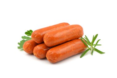 Beyaz arkaplanda sosis