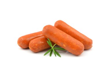 Beyaz arkaplanda sosis