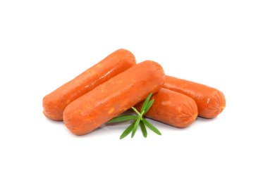 Beyaz arkaplanda sosis