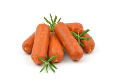 Beyaz arkaplanda sosis