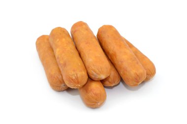 Beyaz arkaplanda sosis