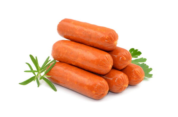 колбаса на белом фоне