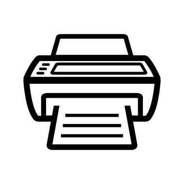 Yazıcı simgesi beyaz arkaplanda izole edildi