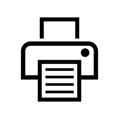 Yazıcı simgesi beyaz arkaplanda izole edildi