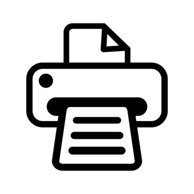 Yazıcı simgesi beyaz arkaplanda izole edildi