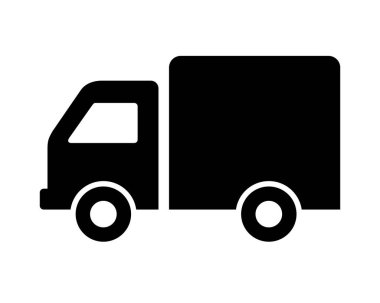 Beyaz arkaplanda kamyon simgesi