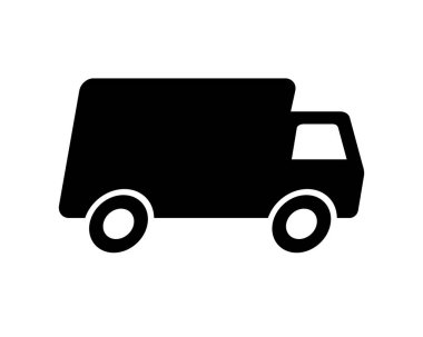 Beyaz arkaplanda kamyon simgesi