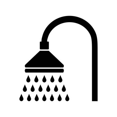 Duş simgesi beyaz arka plan üzerinde