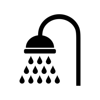 Duş simgesi beyaz arka plan üzerinde