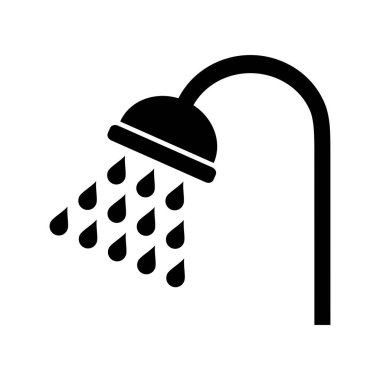 Duş simgesi beyaz arka plan üzerinde