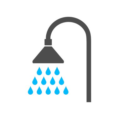 Duş simgesi beyaz arka plan üzerinde