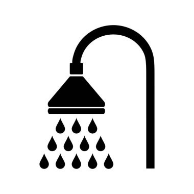 Duş simgesi beyaz arka plan üzerinde