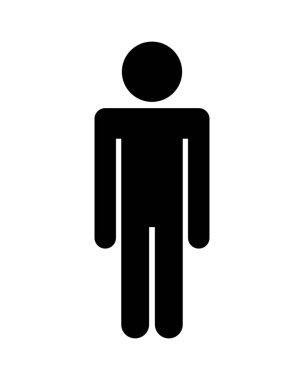 Beyaz arkaplanda erkek simgesi