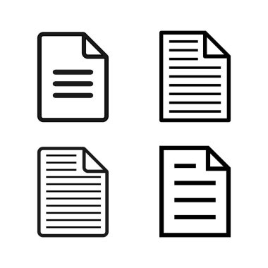 belge simgesi beyaz arkaplanda ayarlandı