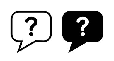 Soru işareti ile sohbet simgesi