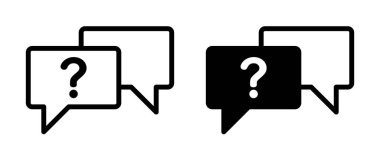 Soru işareti ile sohbet simgesi