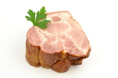 Beyaz arkaplanda pişmiş tavla