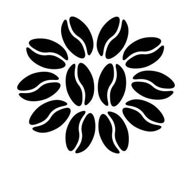 Beyaz arkaplanda kahve çekirdeği simgesi