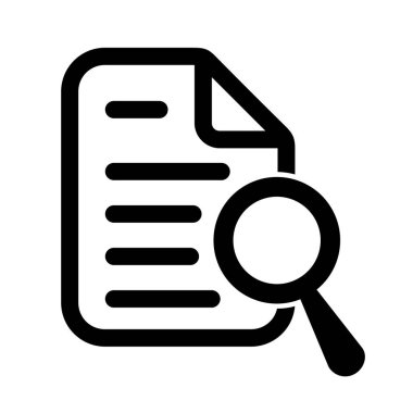 Büyüteçli belge. Kintroli simgesi ve belge araması