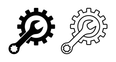 Dişli ve İngiliz anahtarı simgesi
