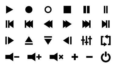 simge çokluortam ses seyrüsefer düğmeleri