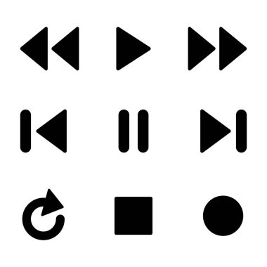 simge çokluortam ses seyrüsefer düğmeleri